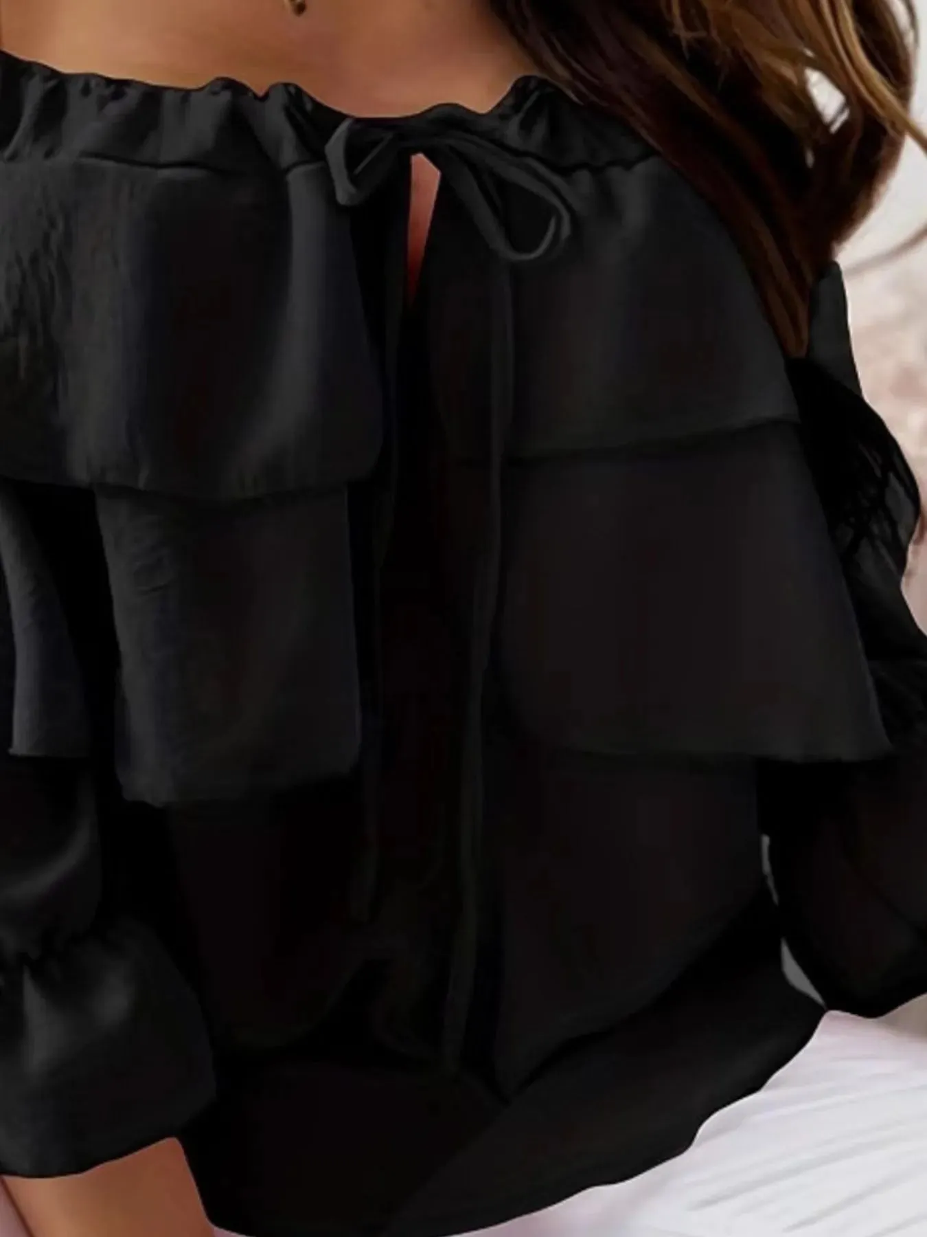 Ruffled Off-Shoulder Blouse sold by Charming Charlie product image thumbnail 5