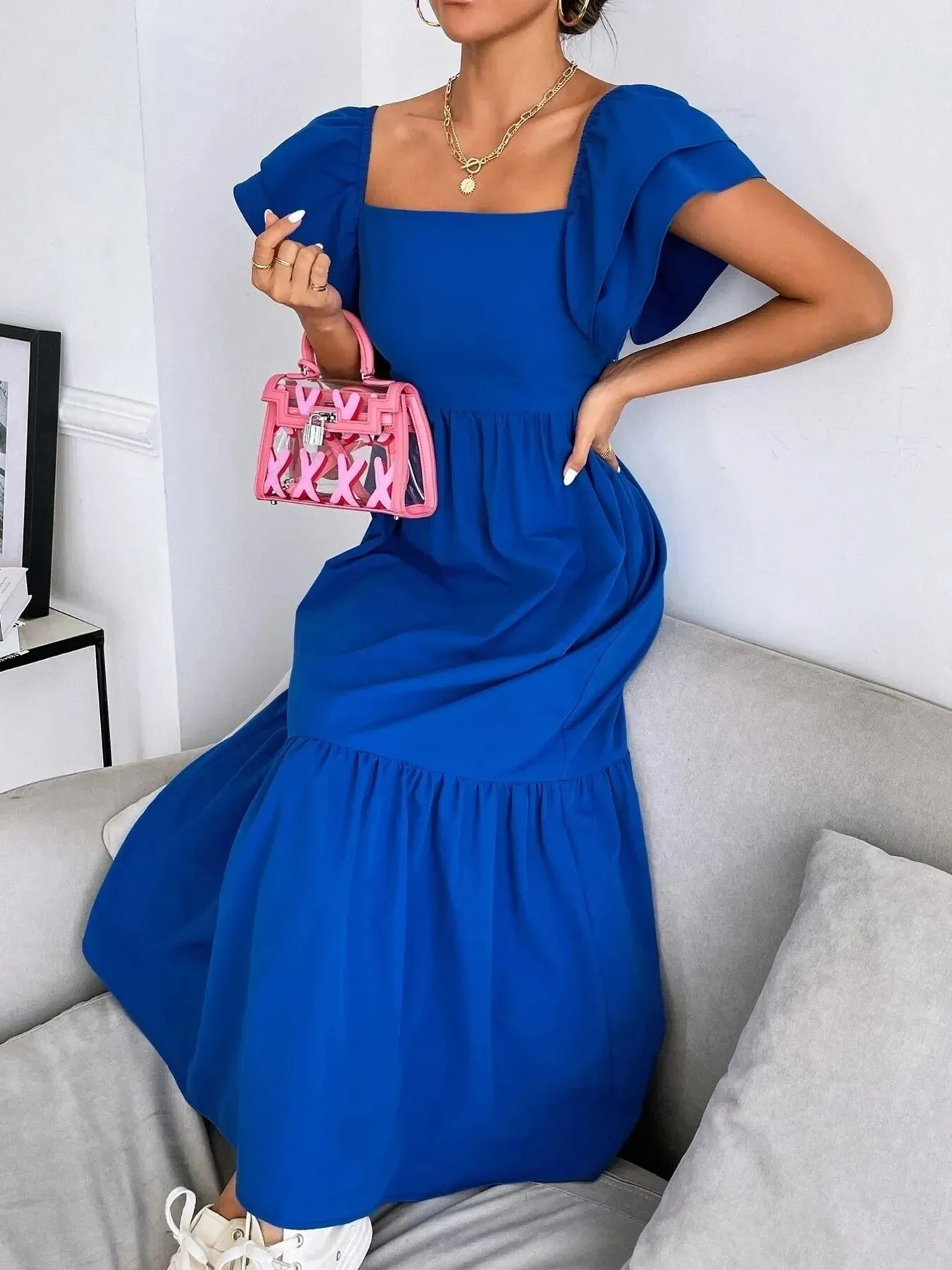 Tiered Square Neck Maxi Dress sold by Charming Charlie product image thumbnail 5