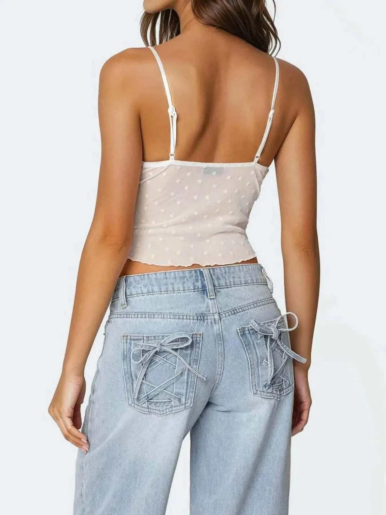 Ruffle Trim Swiss Dot Cami Top sold by Charming Charlie product image thumbnail 2