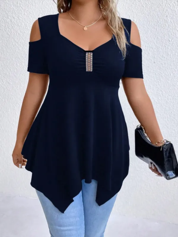 Cold Shoulder Short Sleeve Blouse sold by Charming Charlie