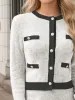 Contrast Trim Ribbed Top and Skirt Sweater Set sold by Charming Charlie