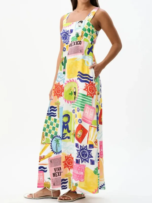 Printed Square Neck Maxi Cami Dress sold by Charming Charlie
