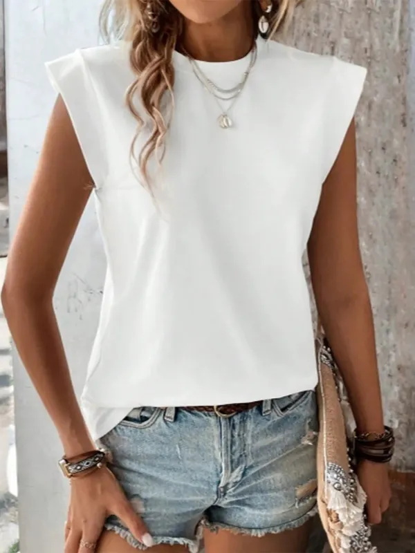 Round Neck Solid Color Top sold by Charming Charlie