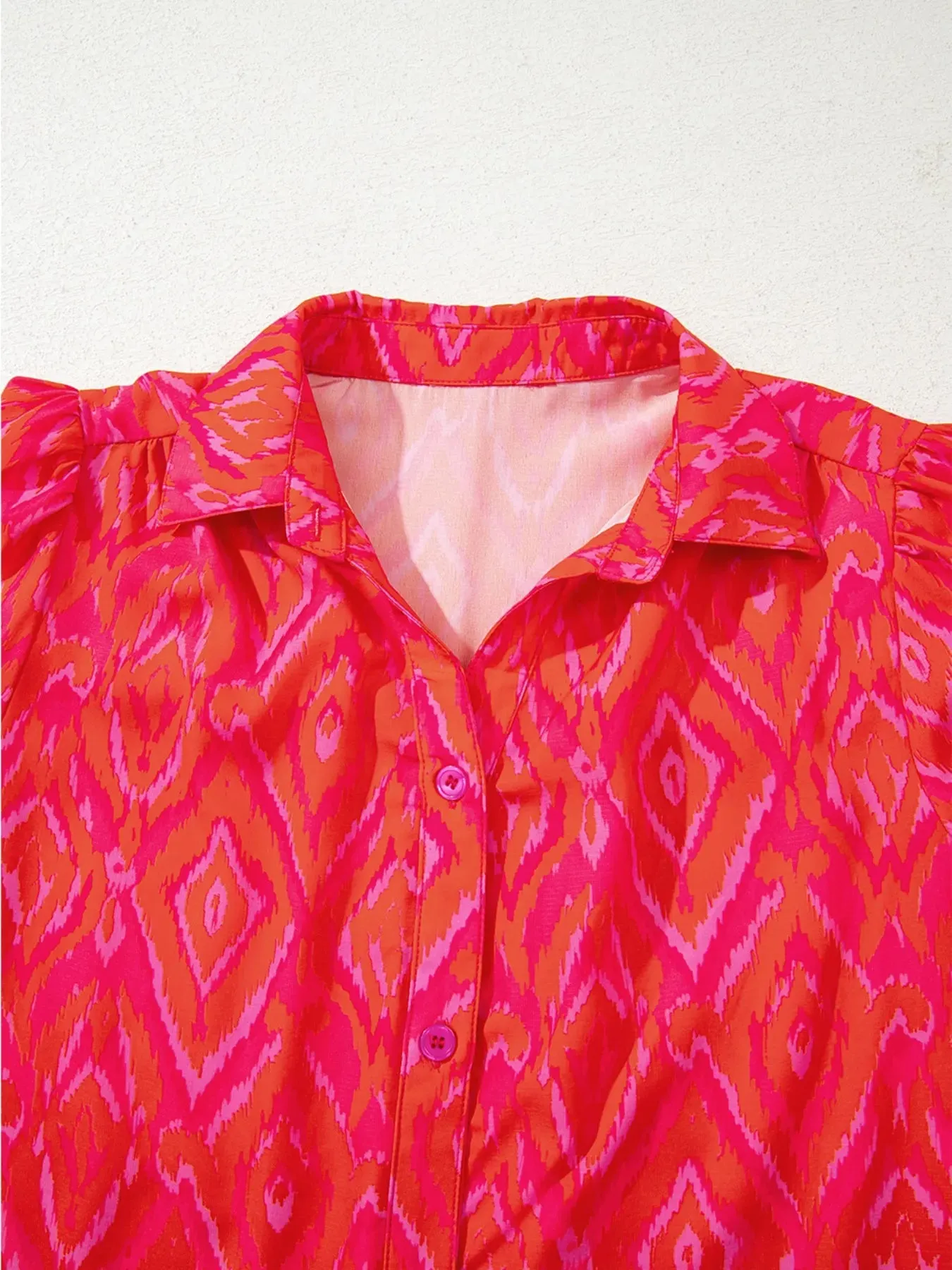 Diamond Print Flounce Sleeve Shirt sold by Charming Charlie product image thumbnail 4