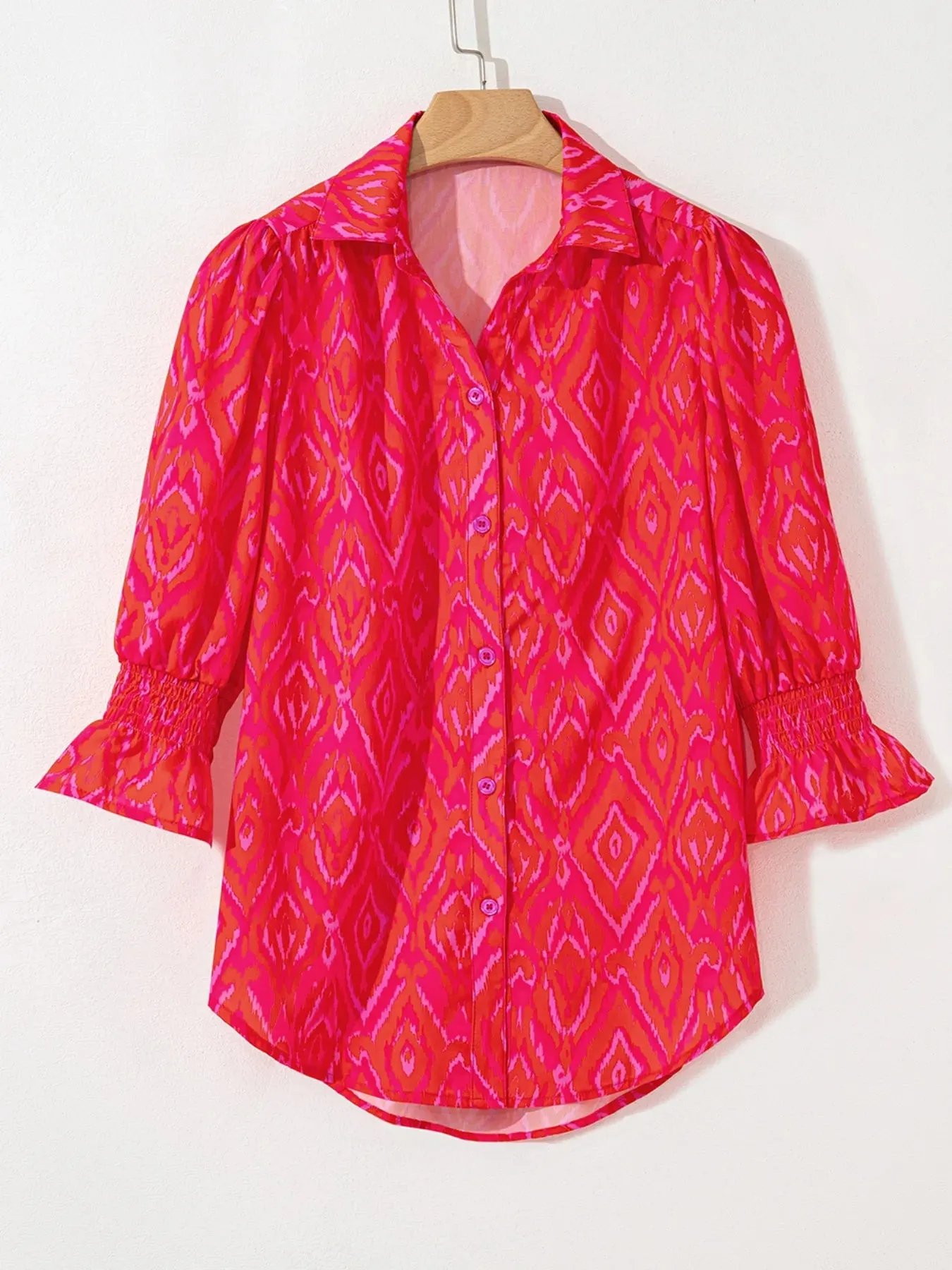 Diamond Print Flounce Sleeve Shirt sold by Charming Charlie product image thumbnail 2
