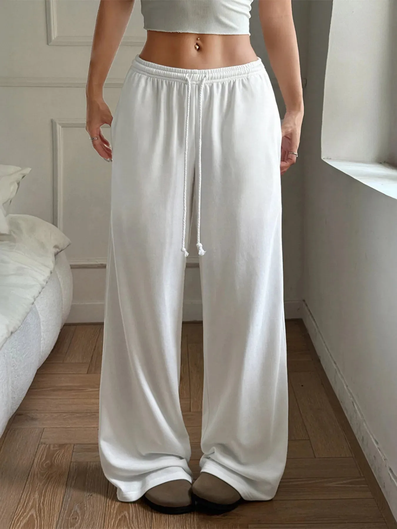 Relaxed Wide Leg Drawstring Pants sold by Charming Charlie product image thumbnail 3