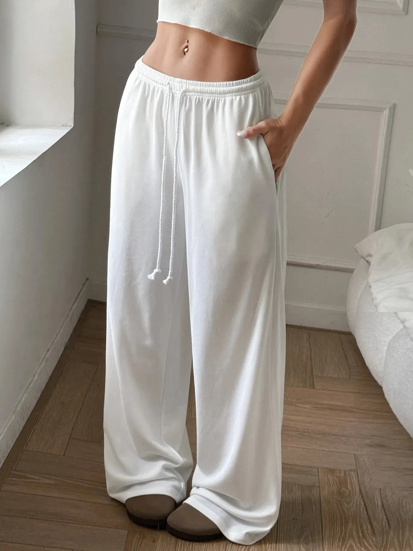 Relaxed Wide Leg Drawstring Pants sold by Charming Charlie
