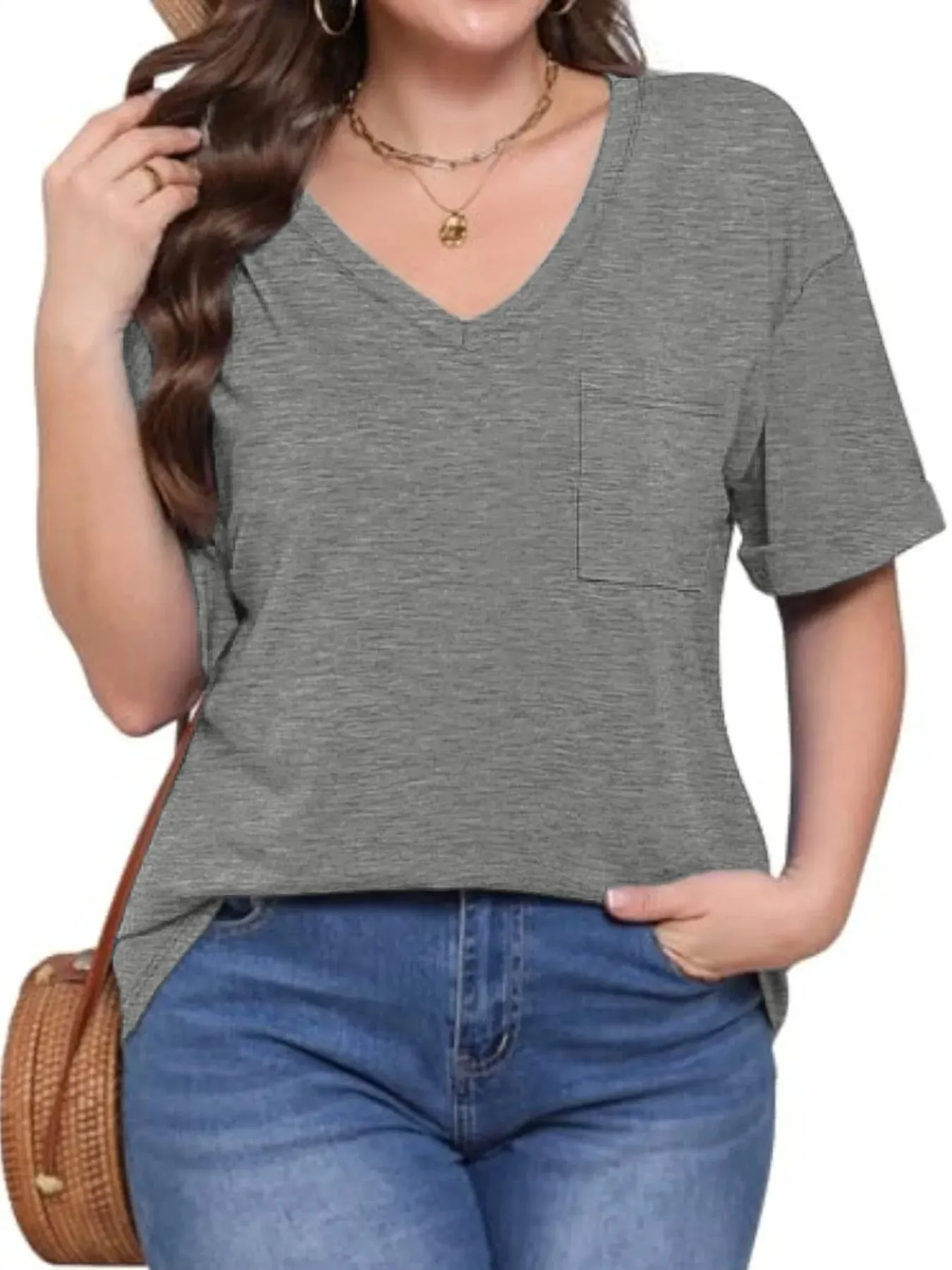 V-Neck Pocket T-Shirt sold by Charming Charlie product image thumbnail 2