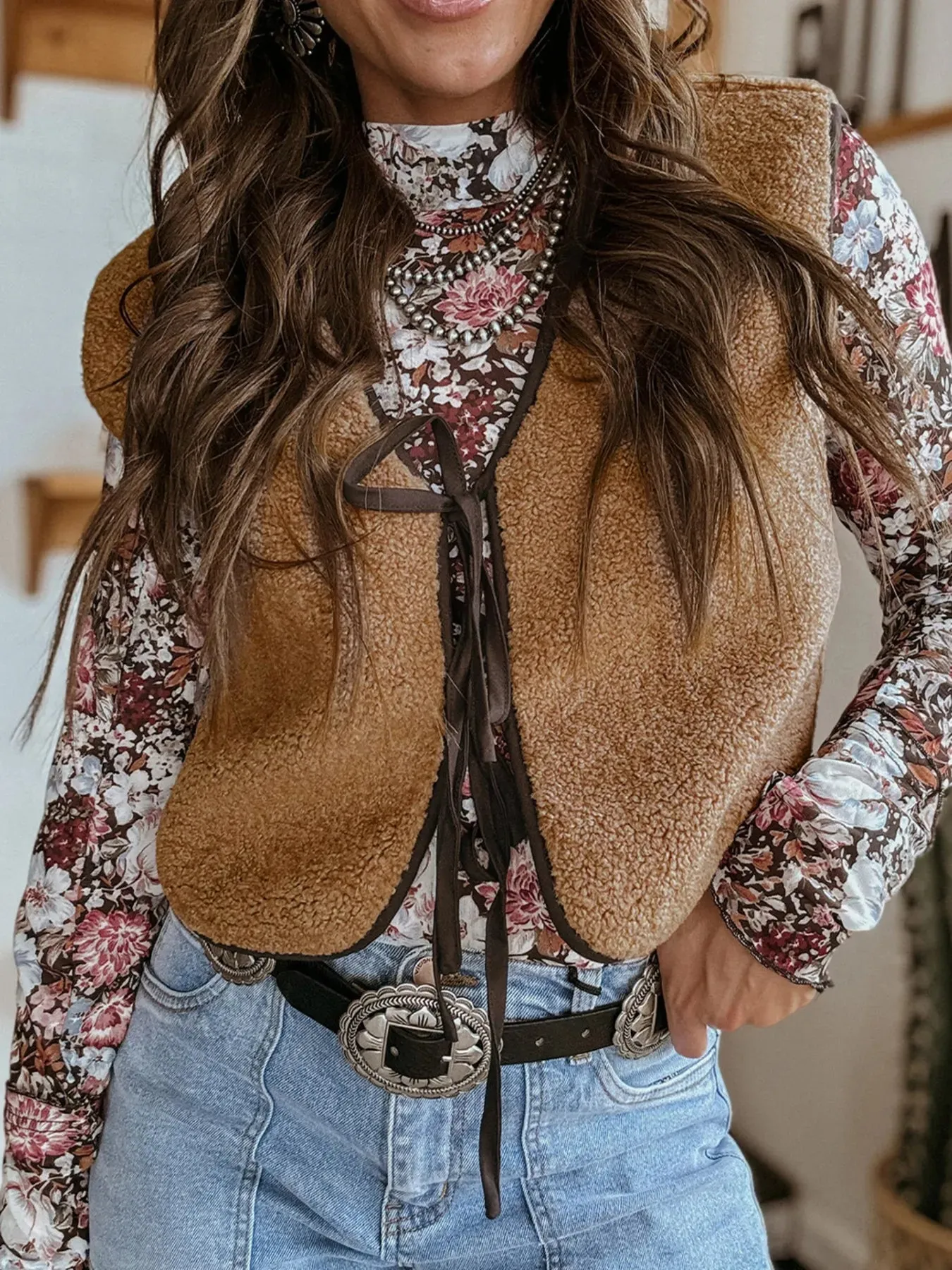 Double Tied Front Vest Coat sold by Charming Charlie