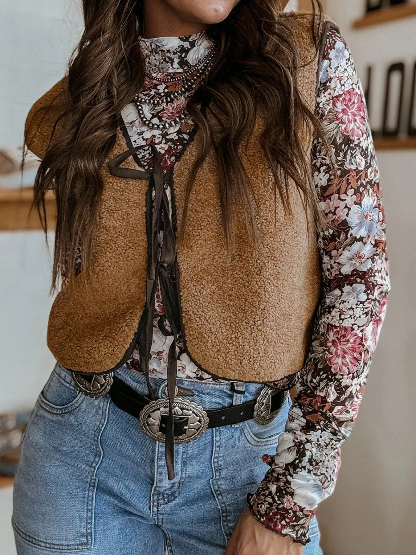 Double Tied Front Vest Coat sold by Charming Charlie product image thumbnail 2