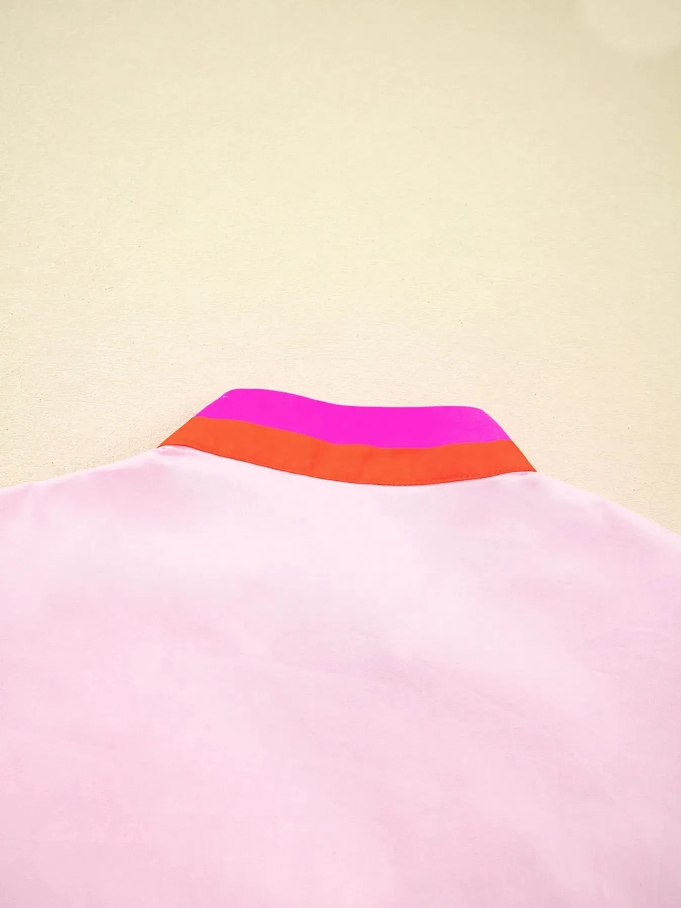 Contrast Trim Notched Short Sleeve Blouse sold by Charming Charlie product image thumbnail 5