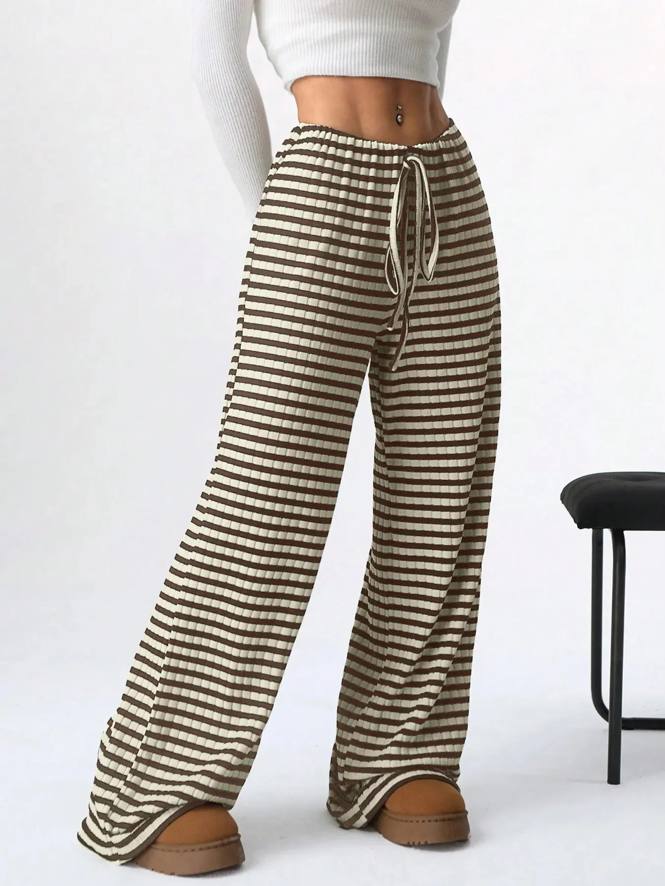 Striped Wide Leg Drawstring Pants sold by Charming Charlie product image thumbnail 3
