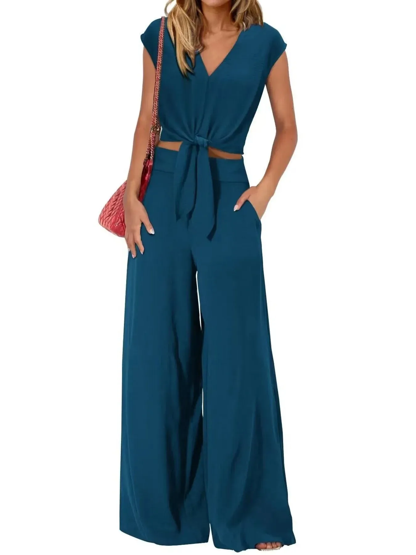 Tie Front Top and Wide Leg Pants Set sold by Charming Charlie product image thumbnail 3