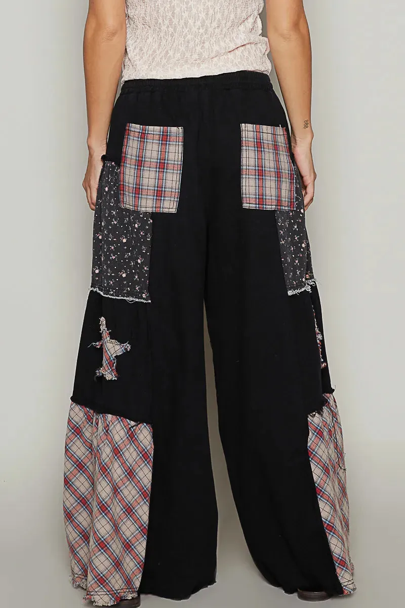 POL Drawstring Star Patch Contrast Wide Leg Pants sold by Charming Charlie product image thumbnail 3