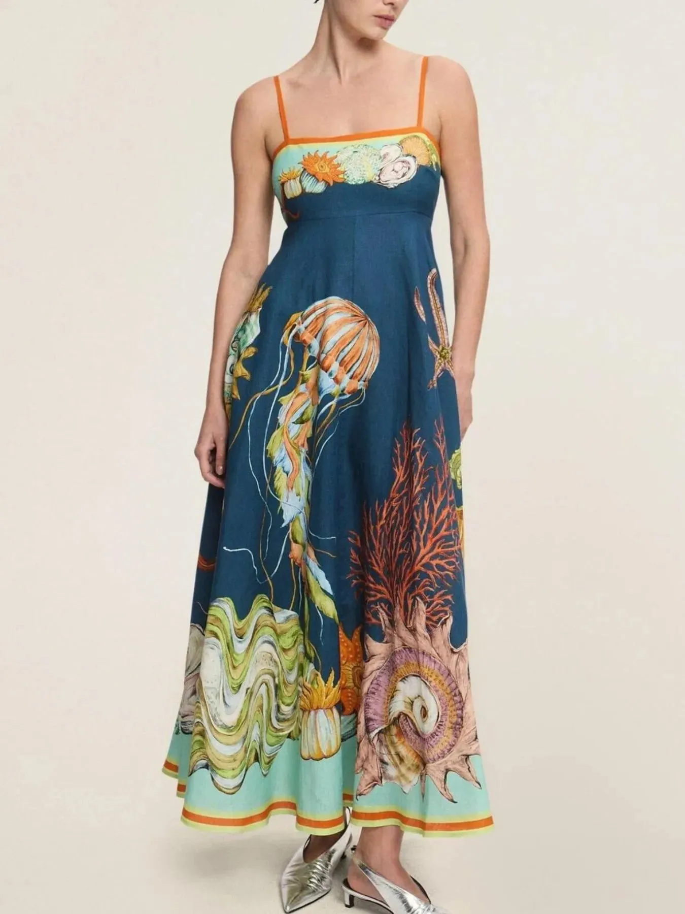 Printed Cami Midi Dress with Pockets sold by Charming Charlie product image thumbnail 2