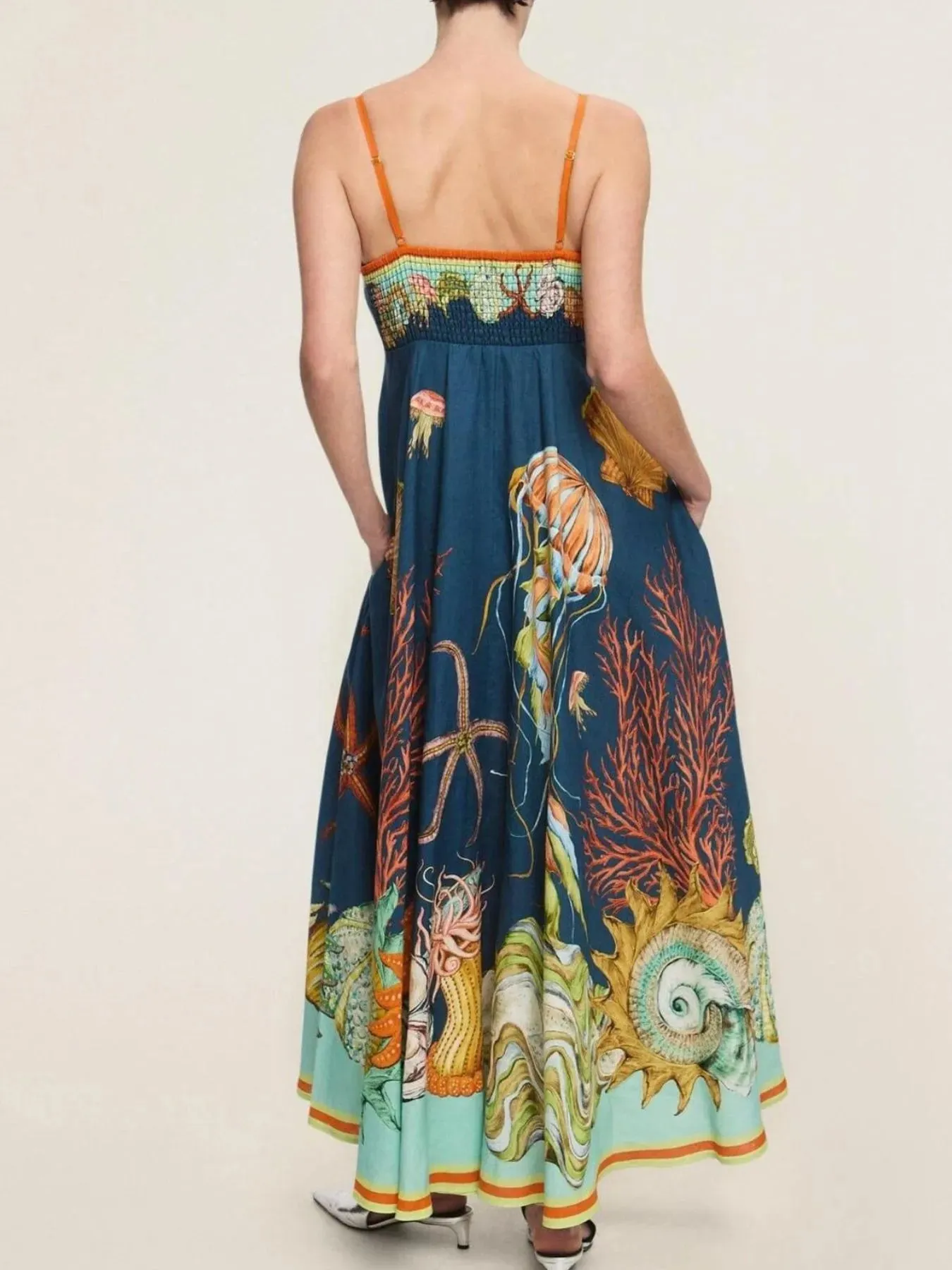 Printed Cami Midi Dress with Pockets sold by Charming Charlie product image thumbnail 4