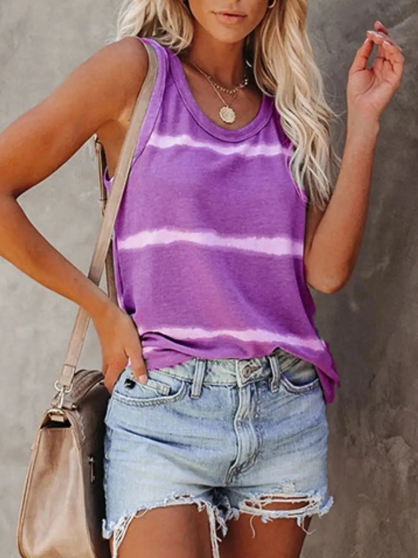 Full Size Striped Round Neck Tank Top Plus Size sold by Charming Charlie product image thumbnail 5