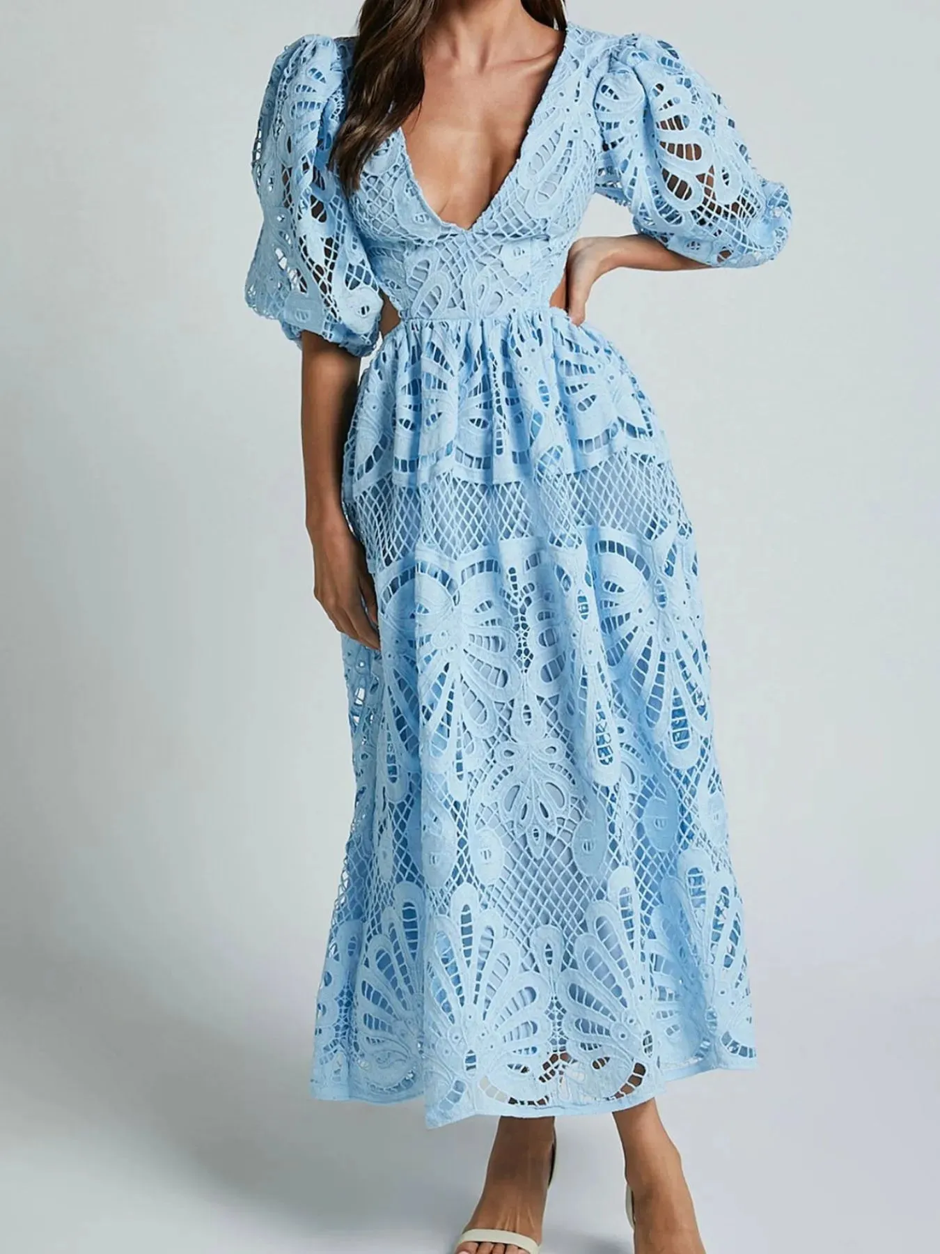 Cutout Back Lace Crochet V-Neck Dress sold by Charming Charlie product image thumbnail 5