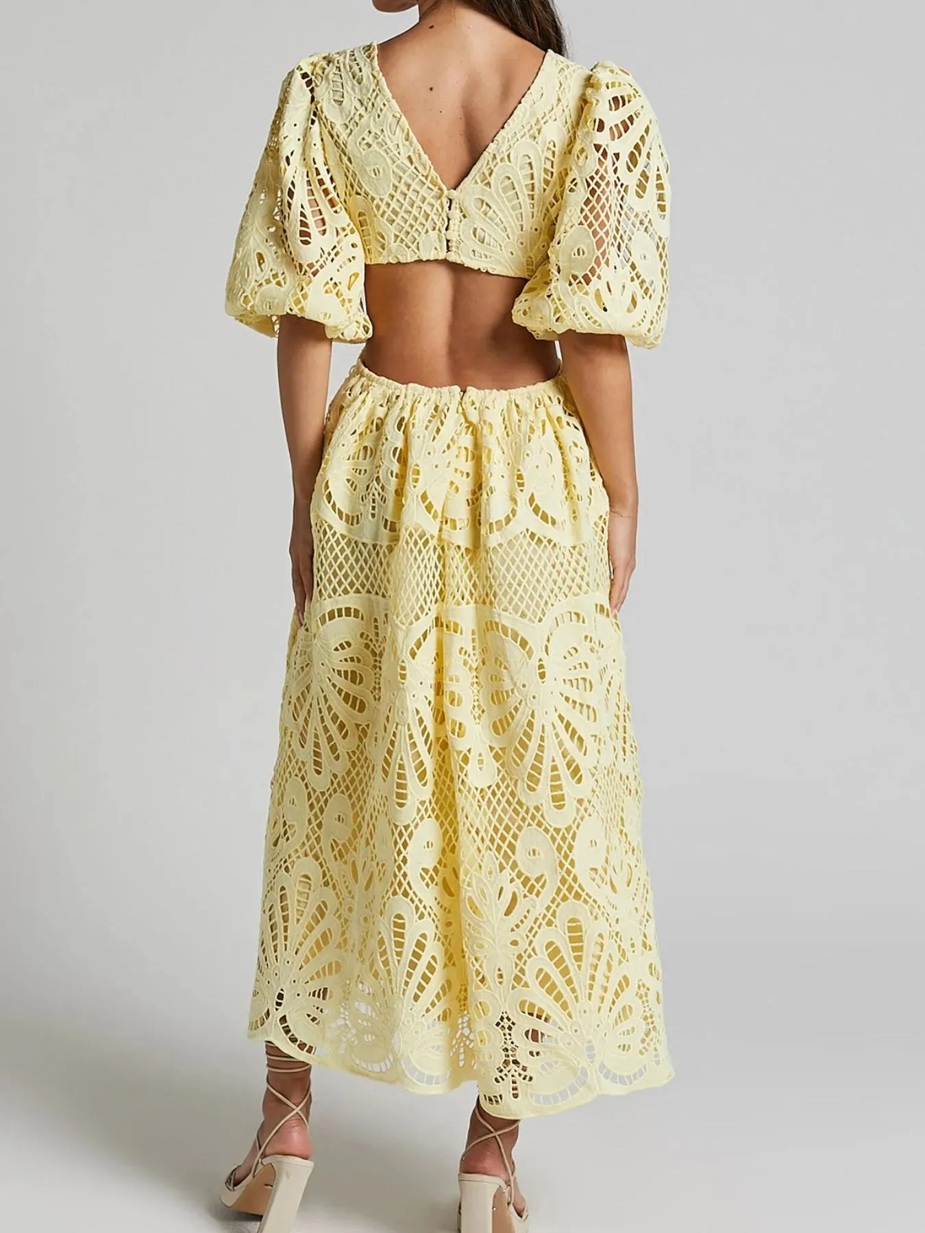 Cutout Back Lace Crochet V-Neck Dress sold by Charming Charlie product image thumbnail 4