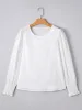 Eyelet Long Sleeve Blouse with Elastic Cuffs sold by Charming Charlie