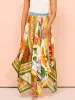 Printed Asymmetrical Hem Maxi Skirt sold by Charming Charlie