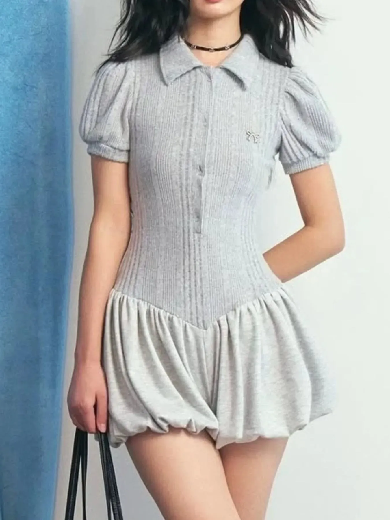 Short Sleeve Bubble Hem Mini Dress sold by Charming Charlie