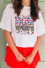 Patriotic Star Leopard USA Letter Graphic T Shirt sold by Charming Charlie
