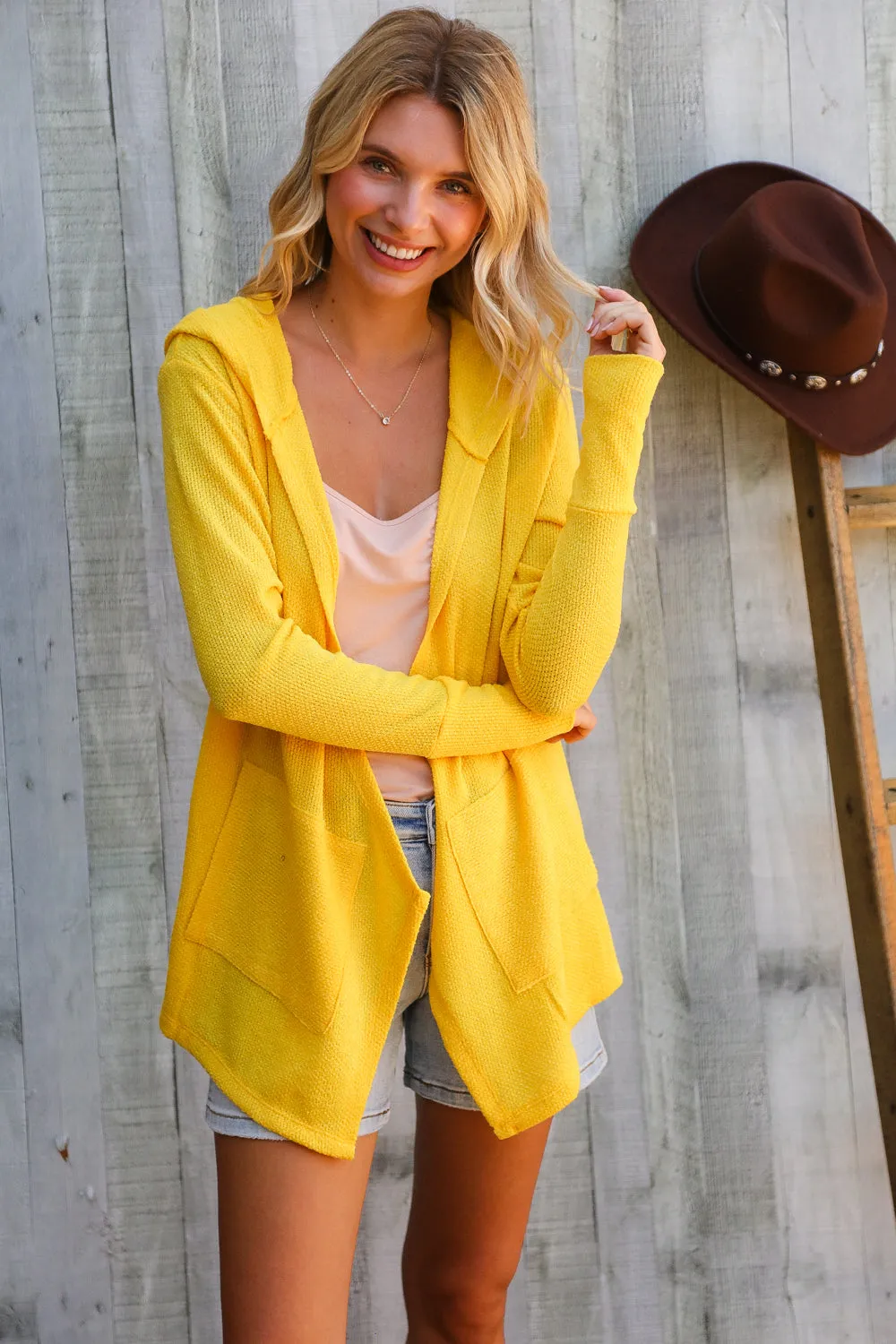 Coastal Breeze Sunflower Long Sleeve Open Hoodie Cardigan sold by Charming Charlie product image thumbnail 2