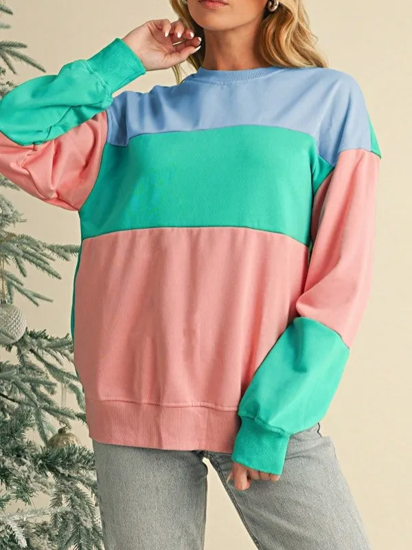 Cotton Colorblock Drop Shoulder Sweatshirt sold by Charming Charlie