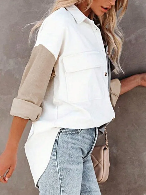 Corduroy Boho Patch Button Shirt Shacket sold by Charming Charlie product image thumbnail 5