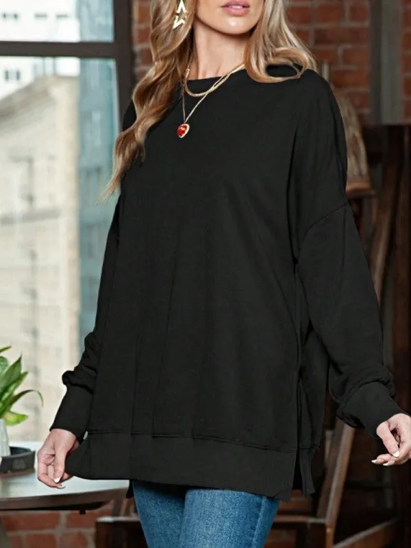 Cotton Acid Mineral Drop Shoulder Relax Sweatshirt sold by Charming Charlie