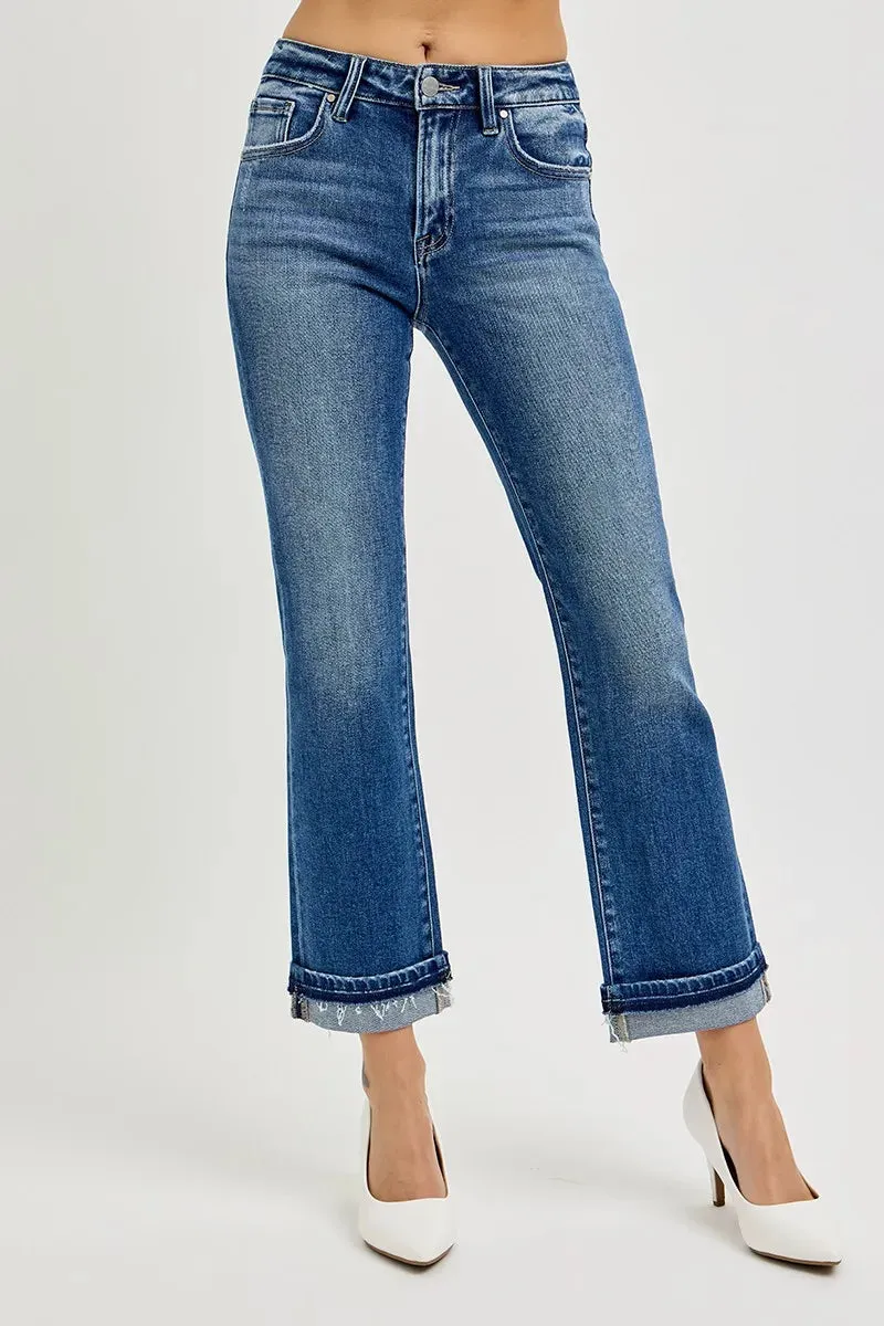 RISEN Mid Rise Ankle Straight Cuffed Jeans sold by Charming Charlie product image thumbnail 3
