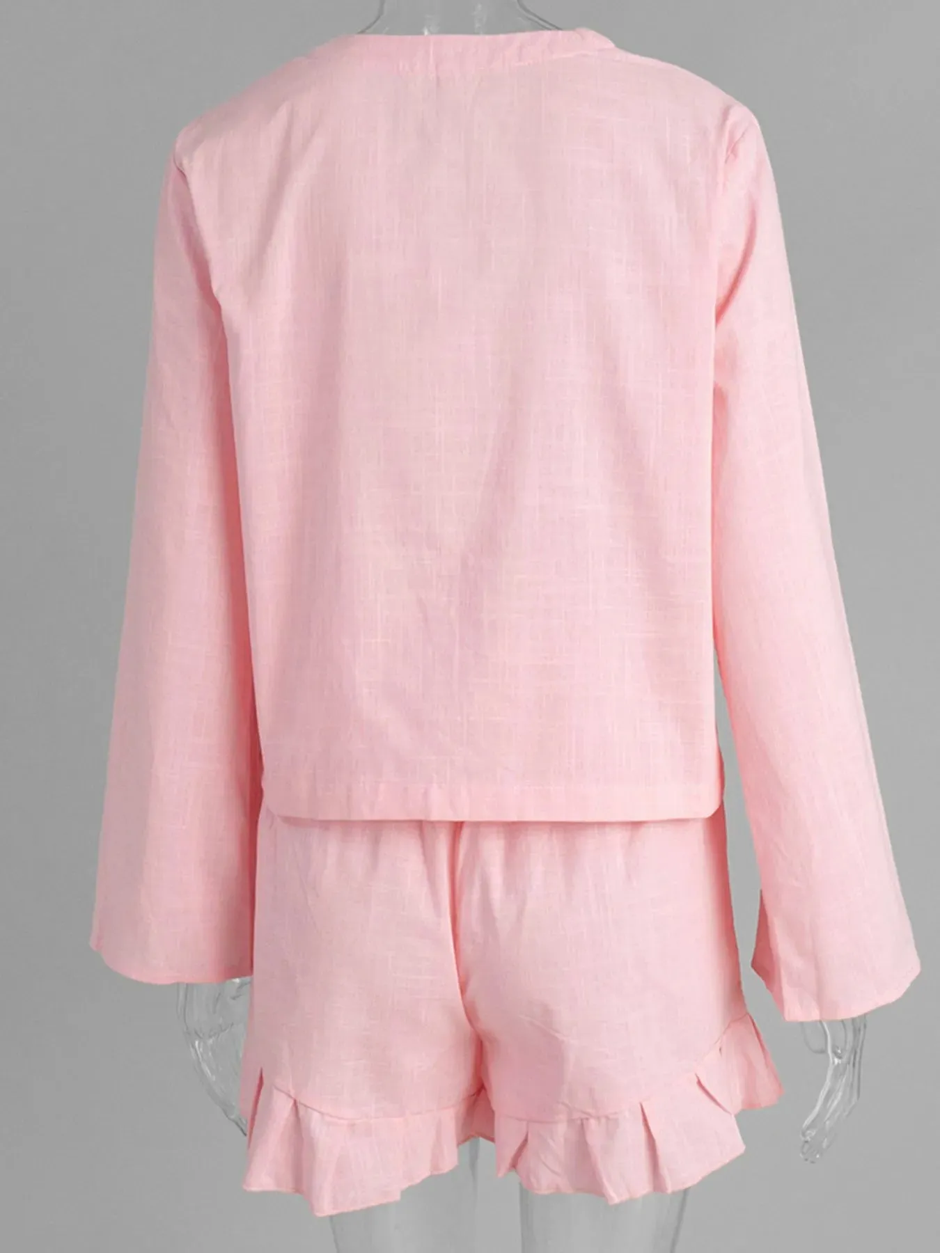 Tie Front Long Sleeve Top and Shorts Set sold by Charming Charlie product image thumbnail 5