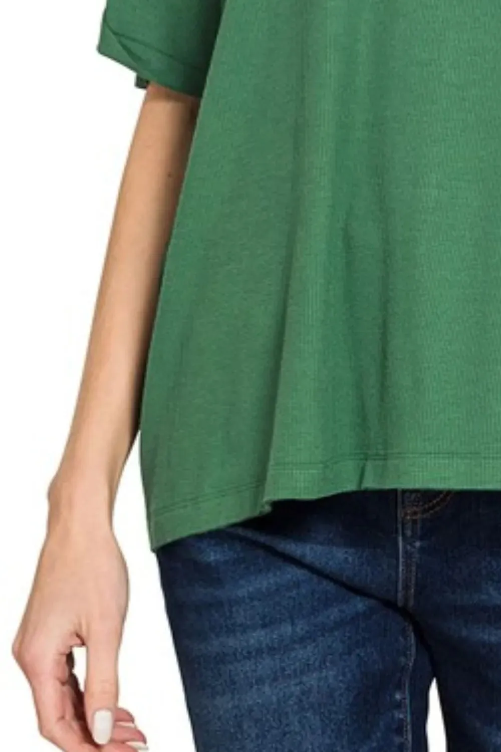 Zenana Oversized Ribbed Round Neck Short Sleeve Tee sold by Charming Charlie product image thumbnail 3
