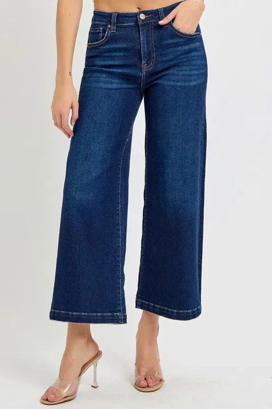 RISEN High Rise Crop Wide Jeans sold by Charming Charlie