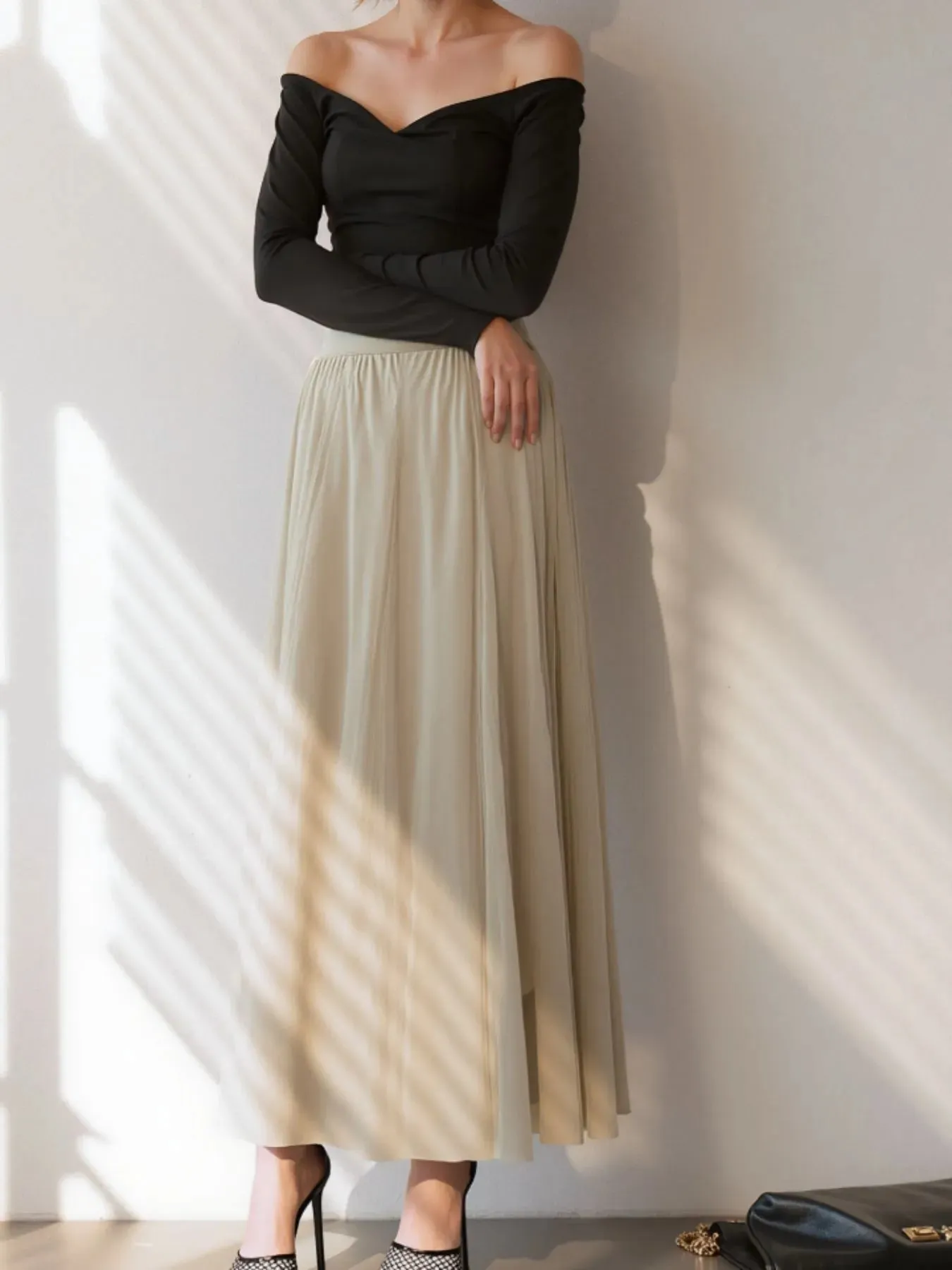 High-Waisted Midi Skirt sold by Charming Charlie