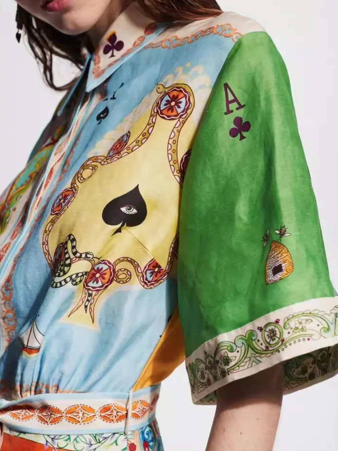 Printed Tie Waist Shirt Dress sold by Charming Charlie product image thumbnail 2