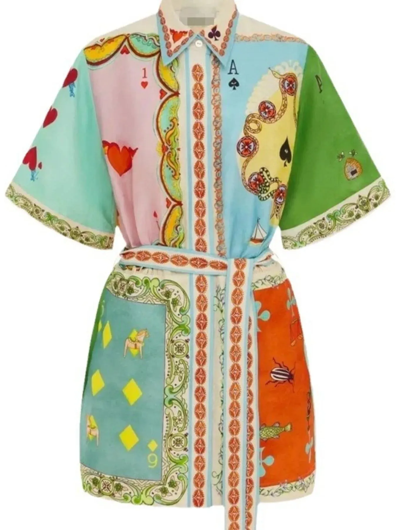 Printed Tie Waist Shirt Dress sold by Charming Charlie product image thumbnail 5