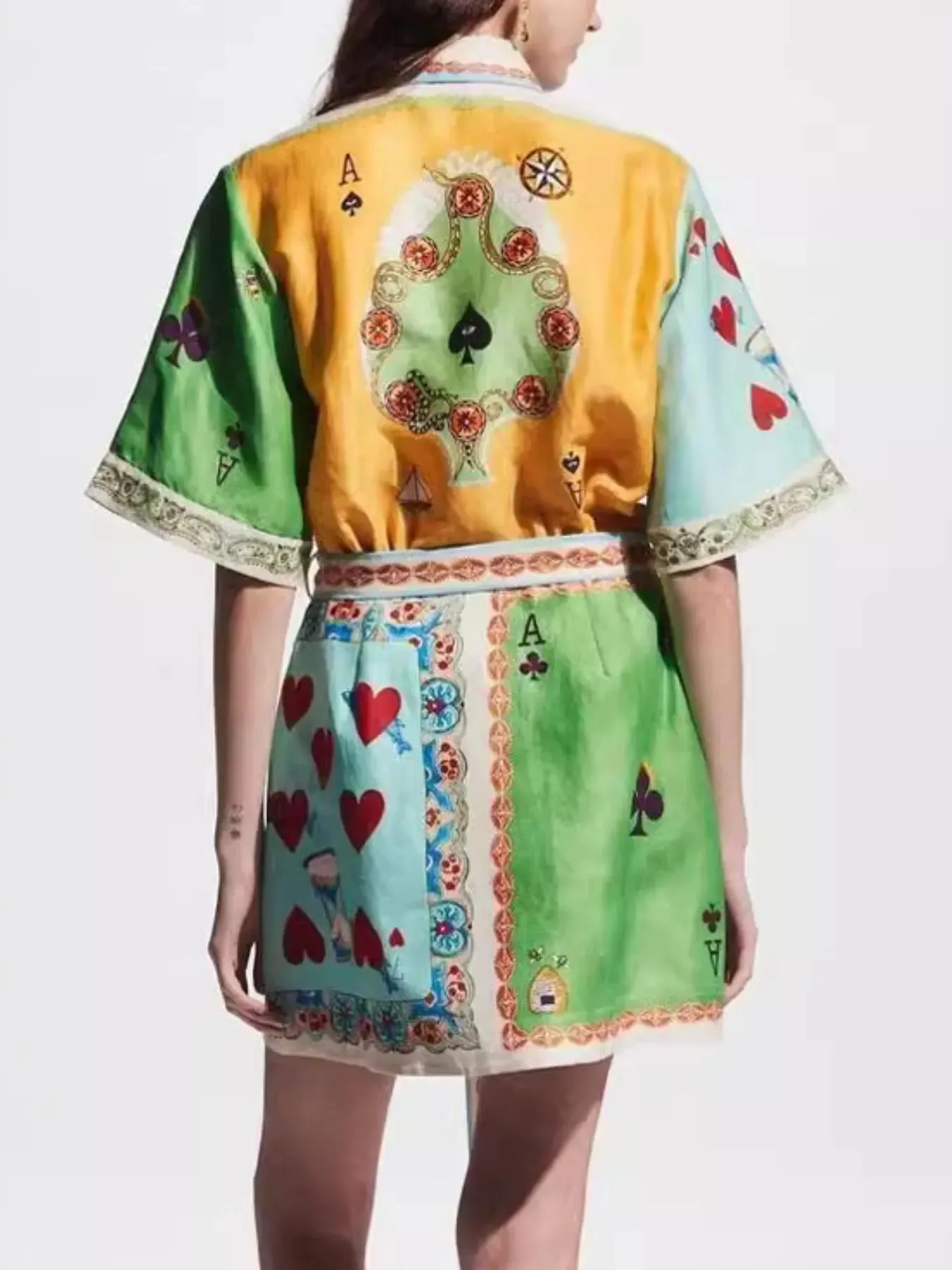 Printed Tie Waist Shirt Dress sold by Charming Charlie product image thumbnail 4