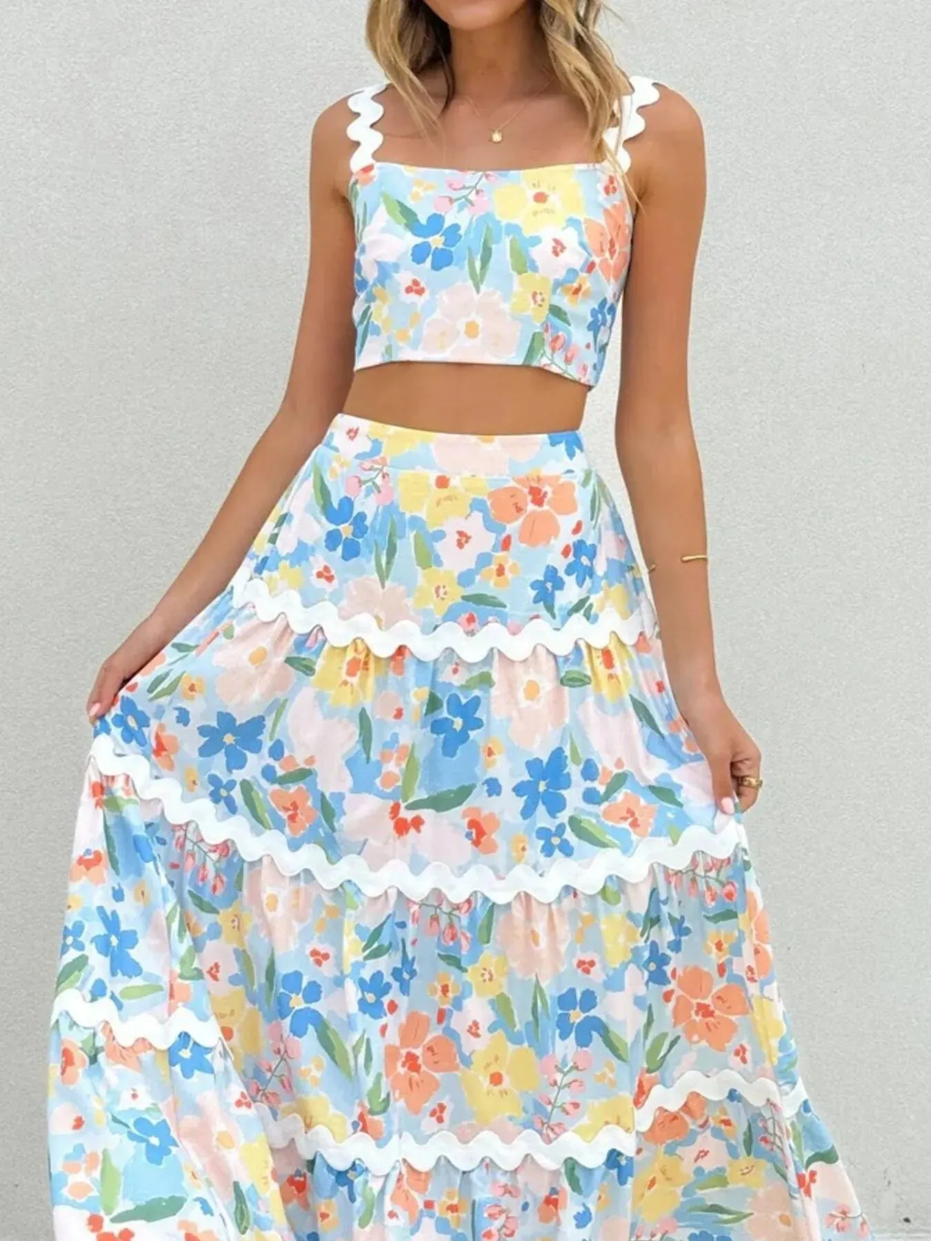 Printed Cami and Maxi Skirt Set sold by Charming Charlie