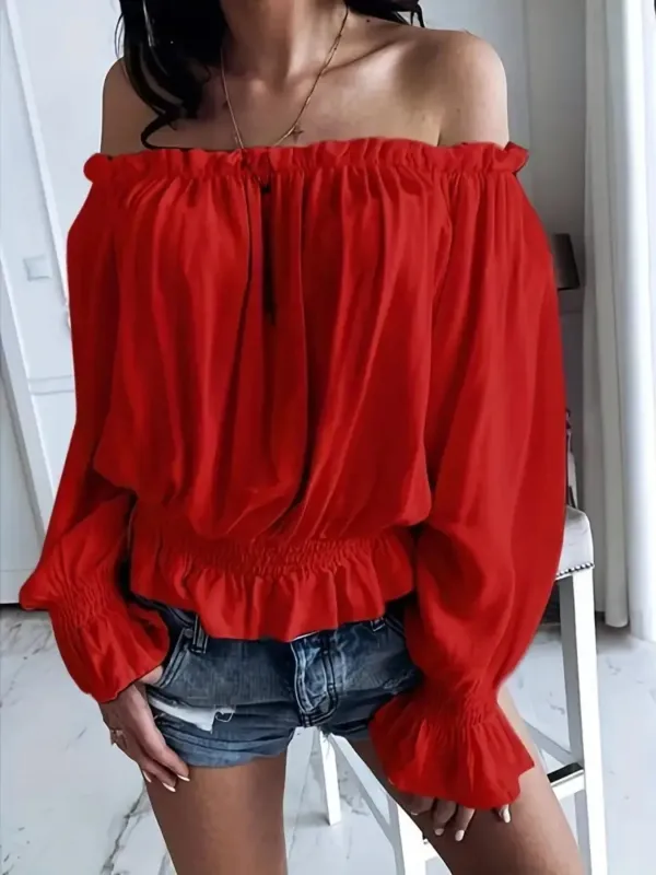 Off-Shoulder Flounce Sleeve Blouse sold by Charming Charlie