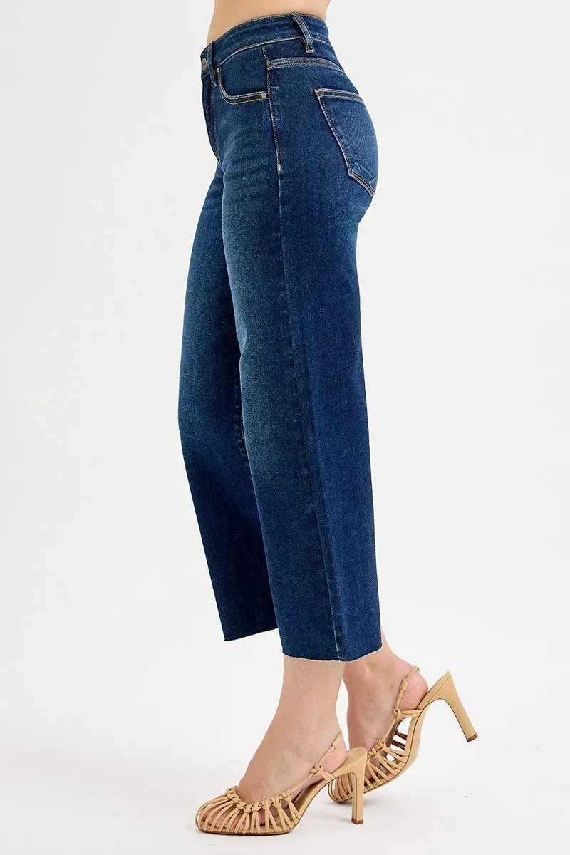 RISEN Full Size Tummy Control High Rise Crop Wide Jeans Plus Size sold by Charming Charlie product image thumbnail 4