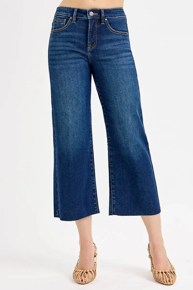 RISEN Full Size Tummy Control High Rise Crop Wide Jeans Plus Size sold by Charming Charlie product image thumbnail 3