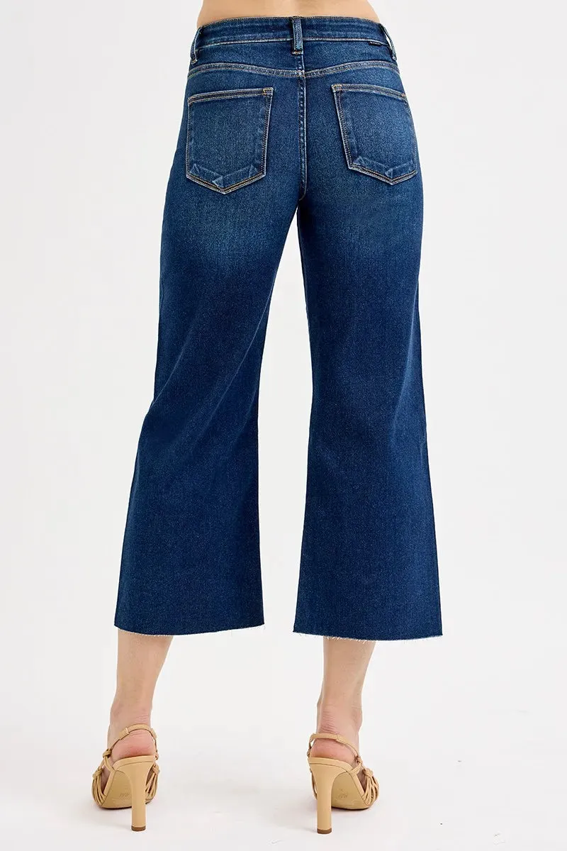RISEN Full Size Tummy Control High Rise Crop Wide Jeans Plus Size sold by Charming Charlie product image thumbnail 5