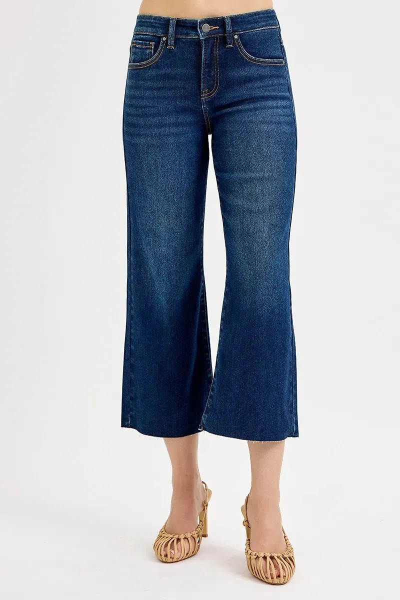 RISEN Full Size Tummy Control High Rise Crop Wide Jeans Plus Size sold by Charming Charlie product image thumbnail 2