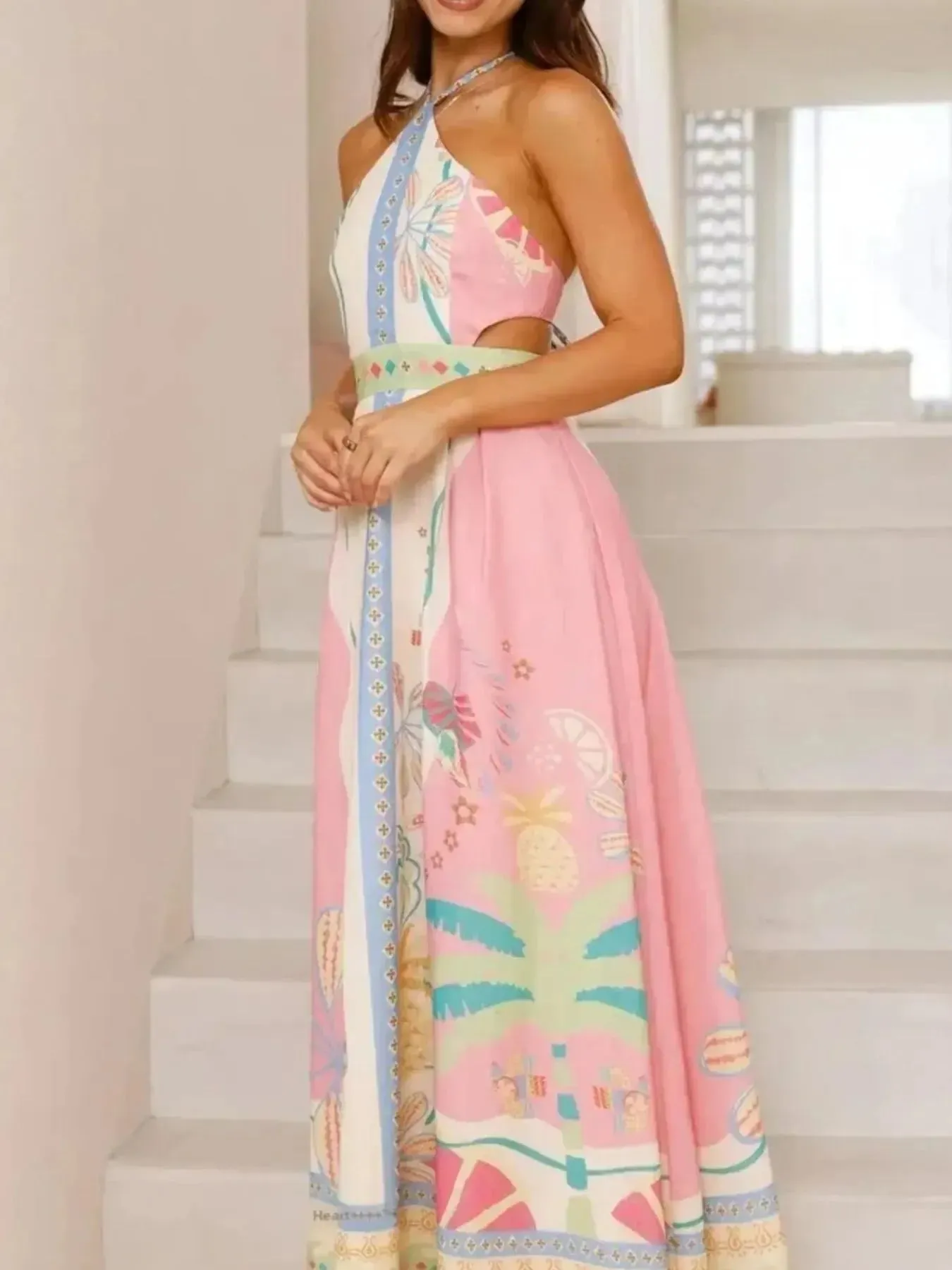 Halter Neck Printed Maxi Dress sold by Charming Charlie product image thumbnail 5