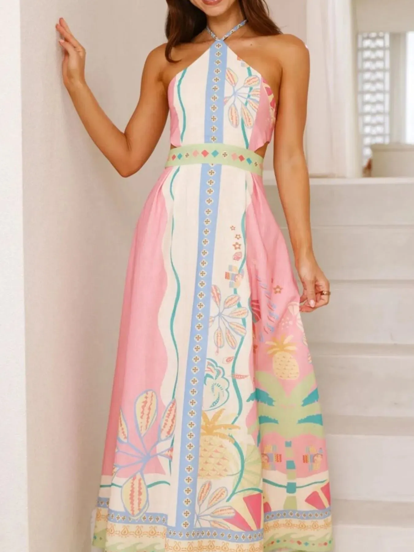 Halter Neck Printed Maxi Dress sold by Charming Charlie product image thumbnail 2