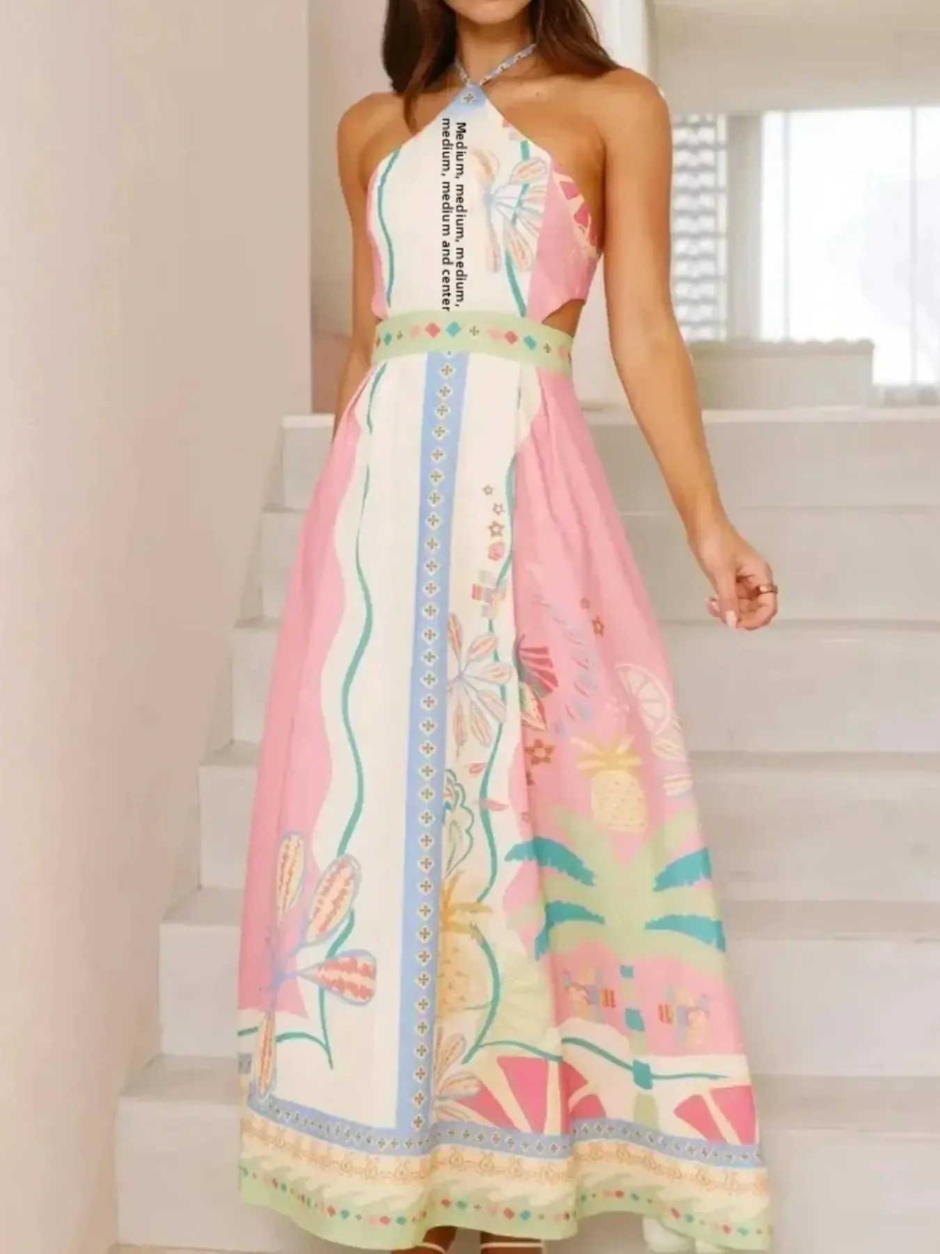 Halter Neck Printed Maxi Dress sold by Charming Charlie product image thumbnail 4