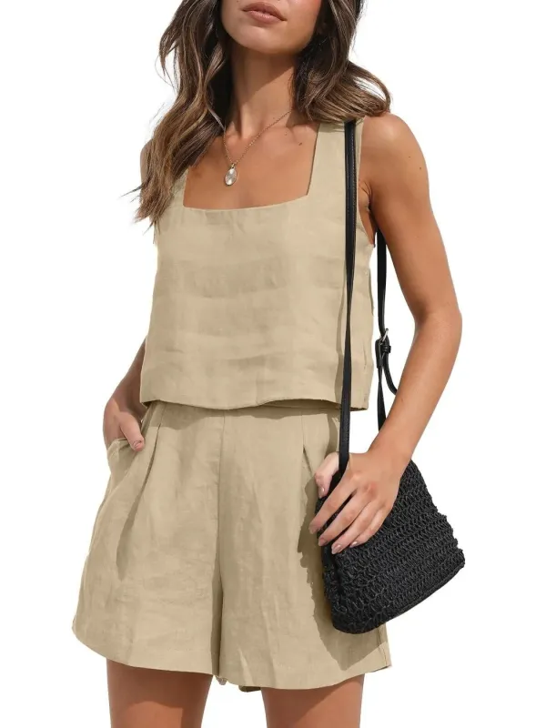Square Neck Tank and Shorts Set sold by Charming Charlie
