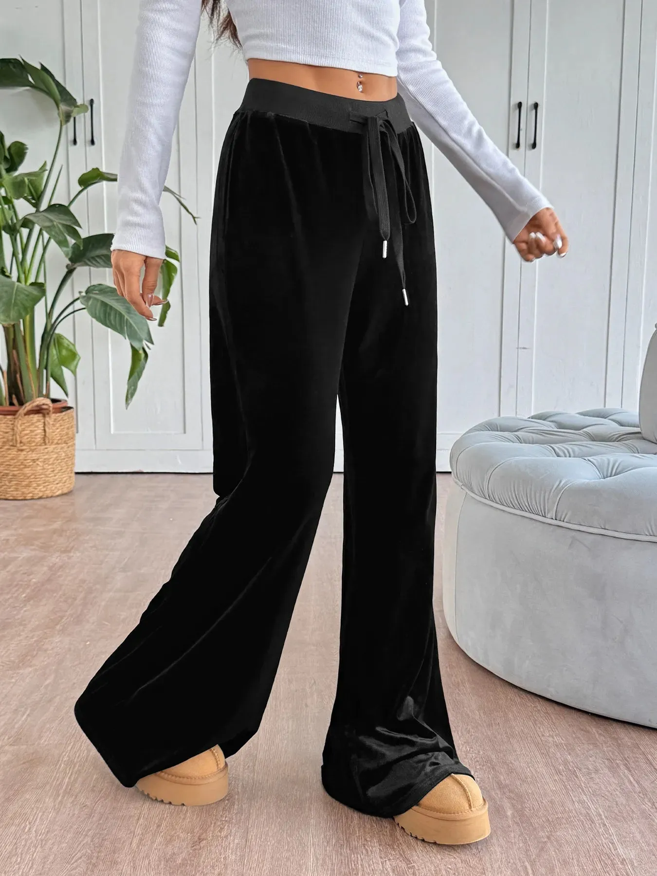 Wide-Leg Drawstring Pants sold by Charming Charlie product image thumbnail 3